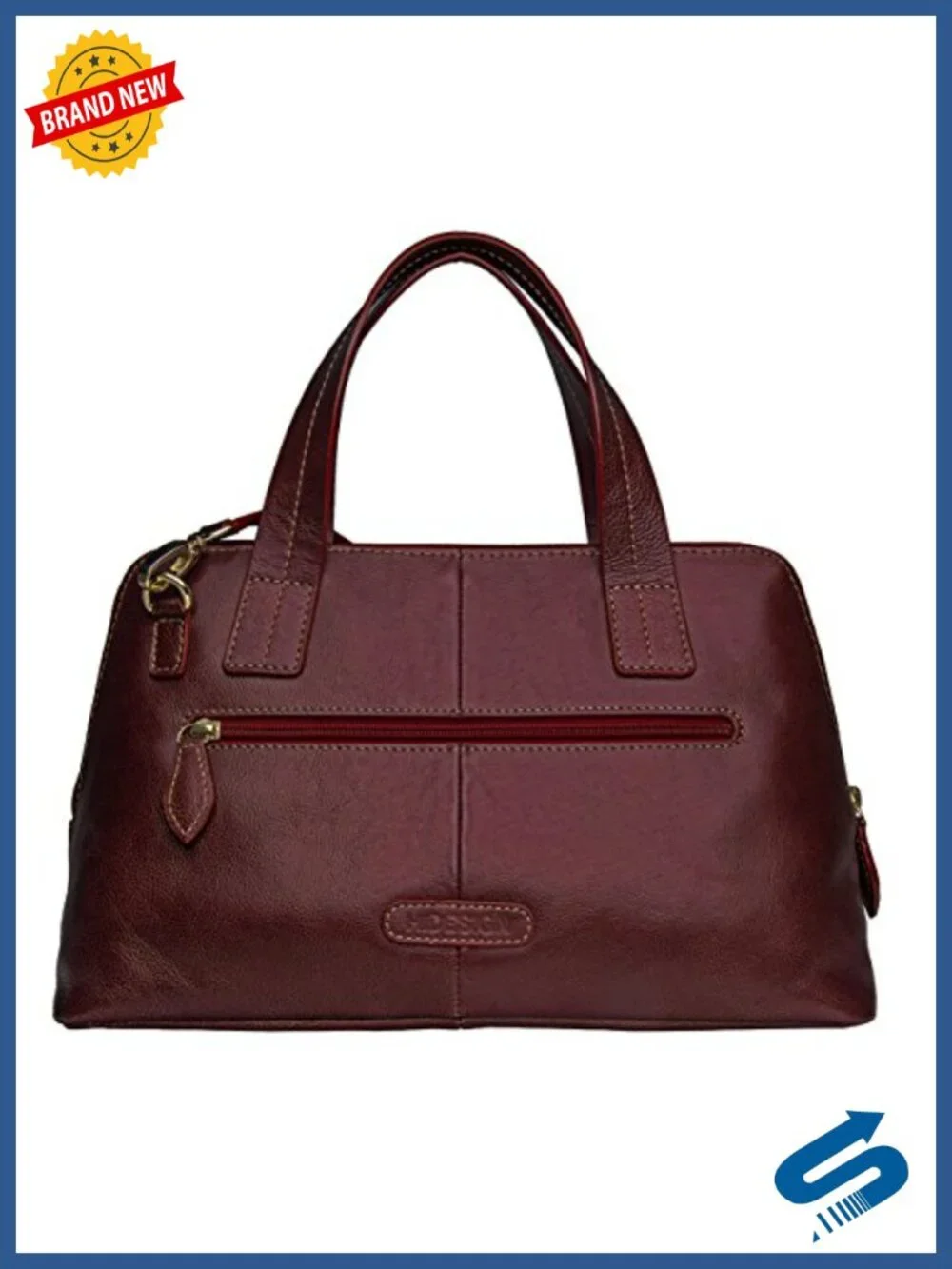 Full Grain Vegetable Tanned Leather Satchel Crossbody with Detachable Shoulder